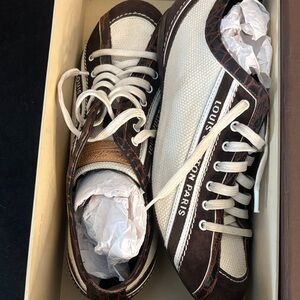 Louis Vuitton Dark Brown and Cream Casual Shoes